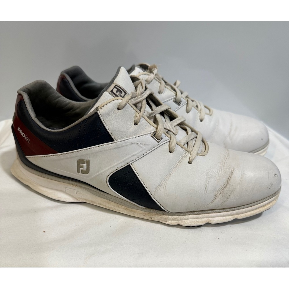 FootJoy Pro SL Mens Golf Shoes White Navy Burgundy 53848 Size 12M